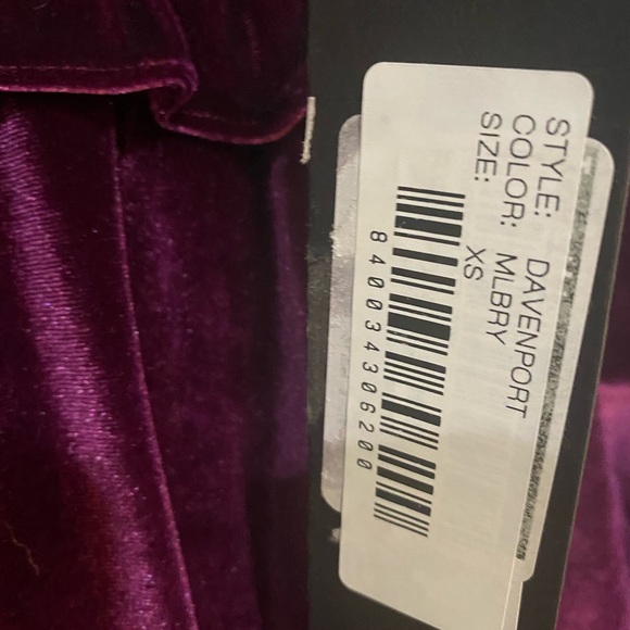 Petersyn Davenport Mulberry Velvet Top Size XS Extra Small New NWT Reg $295 - Picture 3 of 4
